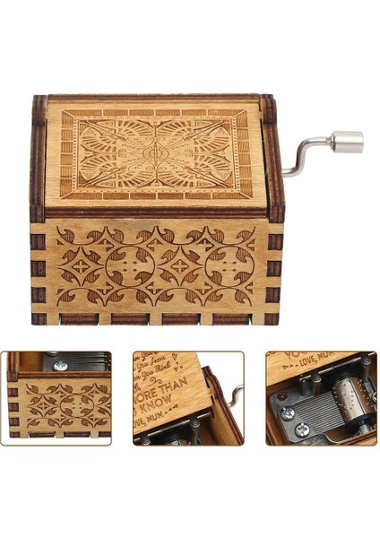 Wooden Music Box Mom To Daughter -You Are Engraved Hand-Cranked Wooden Music Box Sunlight Crafts (Yurt Dışından) fırsatları