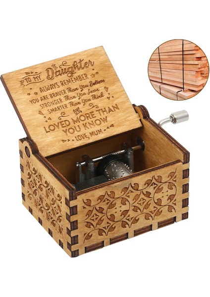 Wooden Music Box Mom To Daughter -You Are Engraved Hand-Cranked Wooden Music Box Sunlight Crafts (Yurt Dışından) indirimleri