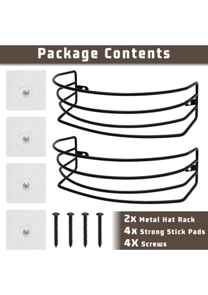 2-Pack Hat Rack For Wall And Door, Metal Hat Organizers For Baseball Caps Storage Hangers Strong Ball Cap Holder (Yurt Dışından) indirimleri