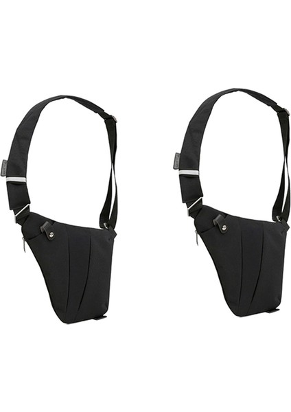 2x Anti-Theft Slim Sling Bag, Multi- Body Bag Shoulder Pack For Men Women Outdoor Travel(Black) (Yurt Dışından)