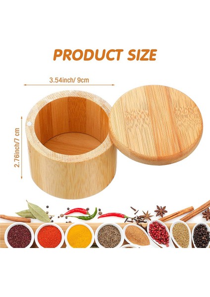 Döner Kapaklı Bambu Tuz Saklama Tuz ve Baharat Saklama Kutusu Saklama Bölmesi Mutfak Için Tuz Bambu Biber Kutusu (Yurt Dışından) fiyatları
