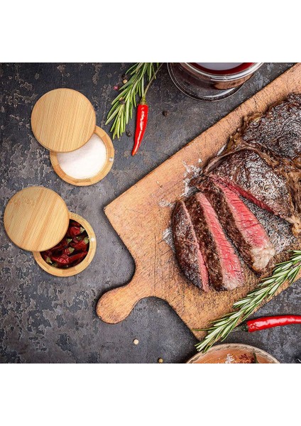 Döner Kapaklı Bambu Tuz Saklama Tuz ve Baharat Saklama Kutusu Saklama Bölmesi Mutfak Için Tuz Bambu Biber Kutusu (Yurt Dışından) indirimleri