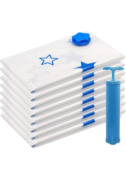 Vakumlu Saklama Torbaları 8 Paket (Jumbo 40 Inç x 30 Inç) El Pompalı Space Saver Çantalar Yeniden Kullanılabilir Giyim Saklama Torbaları (Yurt Dışından)