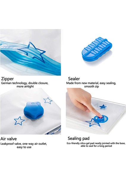 Vakumlu Saklama Torbaları 8 Paket (Jumbo 40 Inç x 30 Inç) El Pompalı Space Saver Çantalar Yeniden Kullanılabilir Giyim Saklama Torbaları (Yurt Dışından) fiyatları