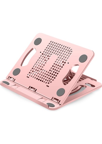 Dizüstü Bilgisayar Sehpası Bilgisayar Masaüstü Yükseltilmiş Plastik Braket Soğutma Katlanır Depolama Tabanı 360 Derece Döndürme (Pembe) (Yurt Dışından)