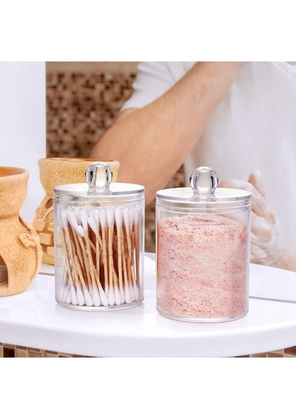 2x Qtip Pamuk Topu Için Tutucu Dağıtıcı, Banyo Teneke Kutu Depolama Organizasyonu B Için Kapaklı Pamuk Eczacı Kavanoz (Yurt Dışından) modelleri