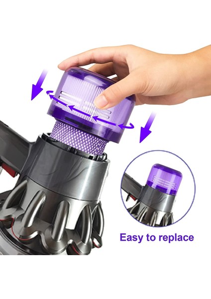 3 Pack Filter Replacement For V12 Detect Slim Cordless Vacuum And V12 Slim Vacuums, Compare To Part 971517-01 (Yurt Dışından)