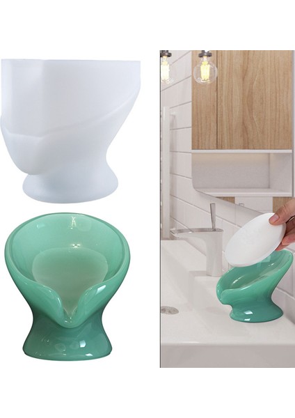 Kristal Epoksi Kalıp Drenaj Tasarımı Lotus Yaprağı Sabunu Saklama Kutusu Silikon Kalıp (Yurt Dışından) fırsatları