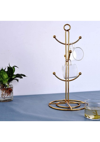 Tezgah Kupa Ağacı, 6 Kanca Kahve Fincan Kurutma Makinesi Mutfak Kahve Kupa Ağacı Tezgah Çay Bardak Tutucu Standı, Altın (Yurt Dışından) fiyatları