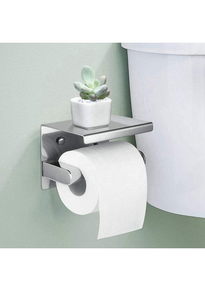 2x 304 Stainless Steel Toilet Paper Holder With Phone Shelf, Bathroom Tissue Holder Toilet Paper Roll Holder (Yurt Dışından) fiyatları