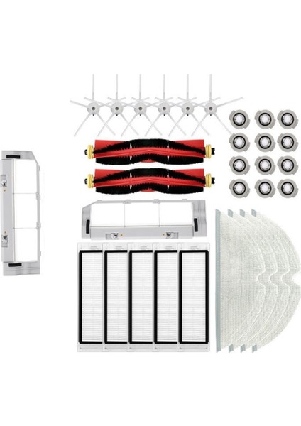 S50 T7PRO T6 P5 S5 Elektrikli Süpürge Hepa Filtre Paspas Bezi Parçası 2 x Rulo 6x Evrensel Tekerlek Ana Yan Fırça (Yurt Dışından)