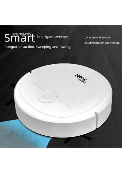 Robotik Vakum Akıllı Düşük Gürültü Yakalayıcı Halı Temizleyici, Siyah (Yurt Dışından)