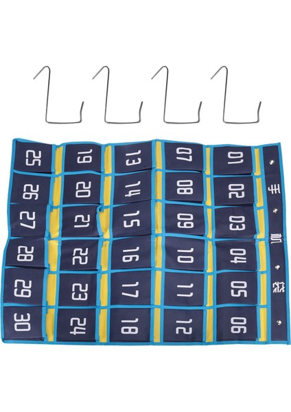 3x 30 Numaralı Cepler Grafik Cep Telefonu Asılı Organizatör Asılı Saklama Çantası Sınıf Hesap Makinesi Telefon Tutucular (Yurt Dışından) indirimleri