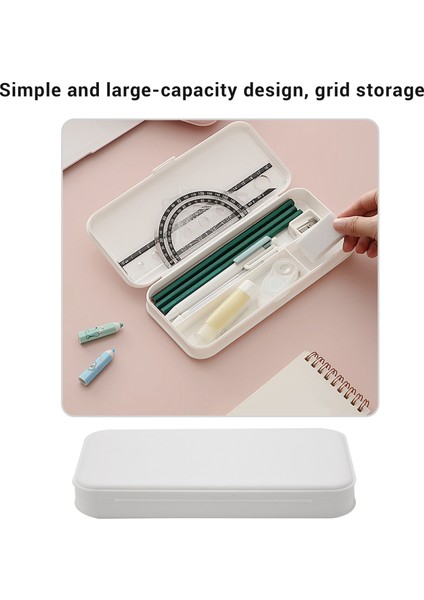 Büyük Kapasiteli Sadelik Kalem Kutusu Saklama Kutusu Işaretleyici Kalem Kalem Kutusu Bölmesi Depolama Su Geçirmez Kalem Kutusu-Beyaz (Yurt Dışından) modelleri