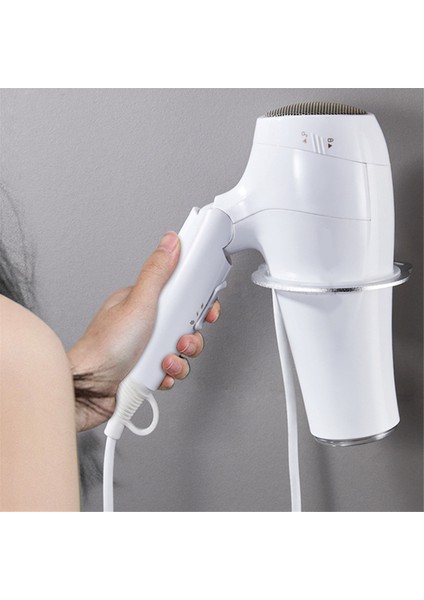 Wall-Mounted Hair Dryer Holder Household Bathroom Hair Dryer Storage Rack Storage Rack Hanger (Yurt Dışından) fırsatları