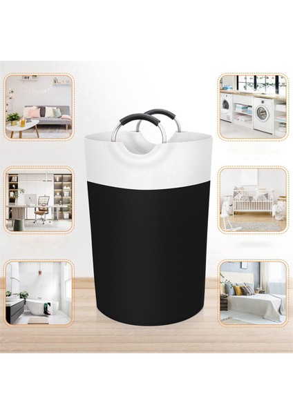 1pc Collapsible Laundry Basket, Laundry Hamper, , Dirty Clothes Hamper, Waterproof Laundry Basket Aluminum Handles, 90L (Yurt Dışından)