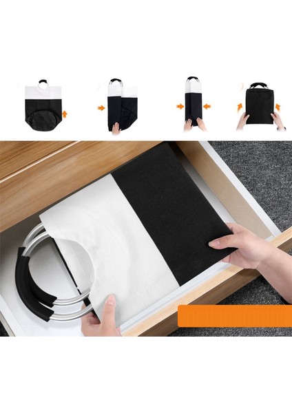 1pc Collapsible Laundry Basket, Laundry Hamper, , Dirty Clothes Hamper, Waterproof Laundry Basket Aluminum Handles, 90L (Yurt Dışından)