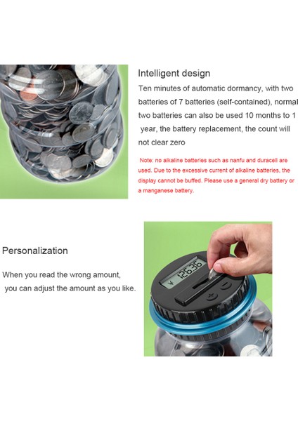 Piggy Bank Digital Counting Coin Bank Money Saving Box Jar Bank LCD Display Coins Saving Gift (Dollar) (Yurt Dışından) fırsatları