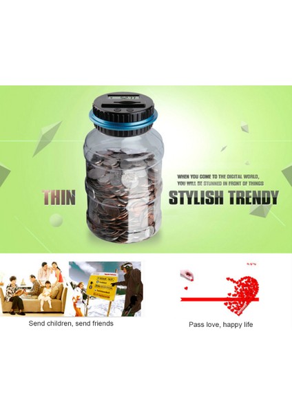 Piggy Bank Digital Counting Coin Bank Money Saving Box Jar Bank LCD Display Coins Saving Gift (Dollar) (Yurt Dışından) indirimleri