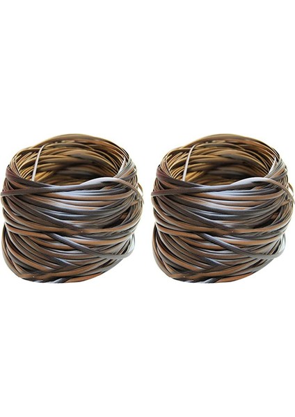 2x Coffee Gradient Flat Synthetic Rattan Weaving Material Plastic Rattan For Knit And Repair Chair Table Storage Basket (Yurt Dışından)