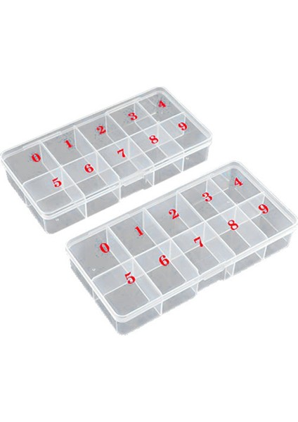 Nail Tip Box Empty Nail Tips Organizer Storage Fingernail Box Spaces Storage Case Container Nail Box Grid Box (Yurt Dışından)