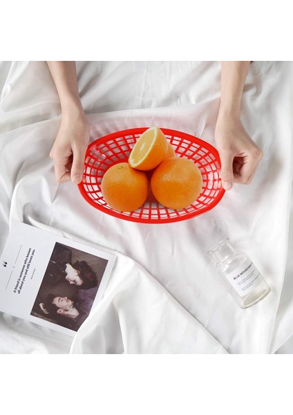 24 Adet Plastik Sepet Servis Tepsisi Patates Kızartması Sepeti Oval Fast Food Tepsisi Restoran Bar Kızartması Yemek Servis Tepsisi Kırmızı (Yurt Dışından) fırsatları