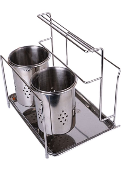 Masaüstü Sofra Depolama Asılı Çubuk Kafesleri Takviyeli Çatal Kaşık Kesme Tahtası Rafı Mutfak Rafları Çatal Organizatör Drenaj Rafı (Yurt Dışından)