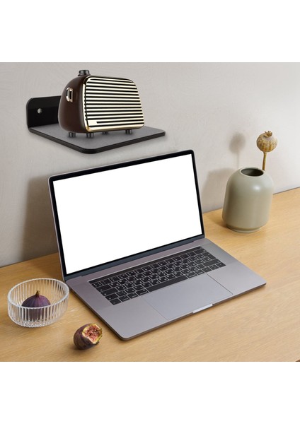 Wall Shelf Speaker Stand, Small Wall Shelf Speaker Mount For Bluetooth Speaker, Cell Phones, Toy Display Shelf (Black) (Yurt Dışından) fırsatları