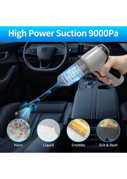 Compressed Air Duster, Keyboard Cleaner, 3-In-1 Mini Vacuum, Reusable Rechargeable Cordless Dust Blower Cleaner (Yurt Dışından)