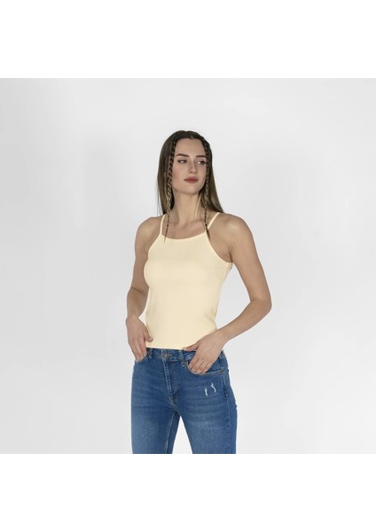 Nakışlı Kaşkorse Kadın Ekru Atlet modelleri