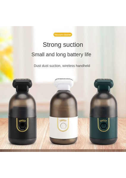 Desktop Cleaning Desktop Mini Vacuum Cleaner Portable Handheld Cleaning Machine Office Vehicle Home Wireless Black (Yurt Dışından) fırsatları