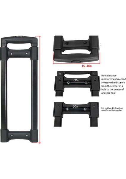 Telescopic Suitcase Luggage Bag Parts Trolley Suitcases Replacement Telescopic Rods Luggage Handle Repair Part Long (Yurt Dışından)
