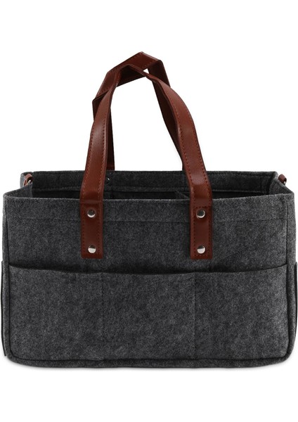 Baby Diaper Organizer Holder Shower Basket Nursery Storage Bin Car Storage Basket Wipes Toys Tote Bag Dark Grey (Yurt Dışından)