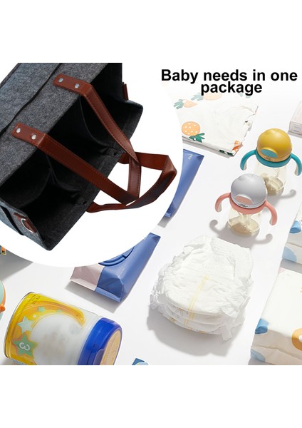 Baby Diaper Organizer Holder Shower Basket Nursery Storage Bin Car Storage Basket Wipes Toys Tote Bag Dark Grey (Yurt Dışından) modelleri