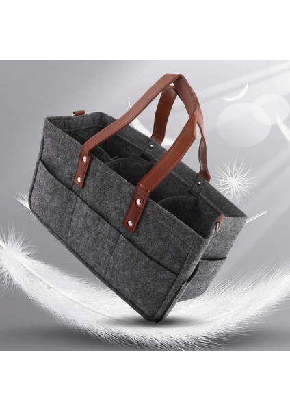 Baby Diaper Organizer Holder Shower Basket Nursery Storage Bin Car Storage Basket Wipes Toys Tote Bag Dark Grey (Yurt Dışından) indirimleri