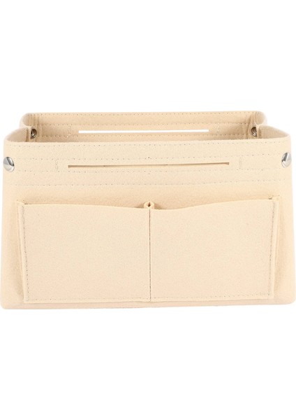 Beige Felt Cloth Inner Bag Fits In Insert Handbag Multi-Pockets Cosmetic Bags Storage Personal Belongings Organizer (Yurt Dışından) fırsatları