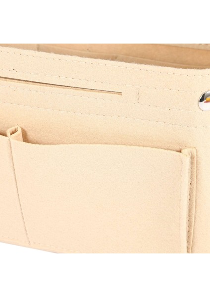 Beige Felt Cloth Inner Bag Fits In Insert Handbag Multi-Pockets Cosmetic Bags Storage Personal Belongings Organizer (Yurt Dışından) indirimleri