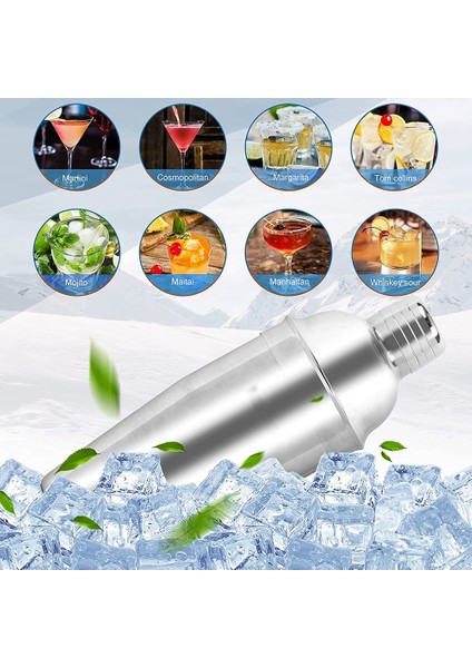 Kokteyl Çalkalayıcı Seti, Kokteyl Yapma Seti 750ML Paslanmaz Çelik Bar Alet Seti Barmen Seti, Ev Pub Için Bar Aksesuarları (Yurt Dışından) fırsatları