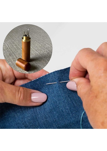 2x Wooden Needles Case For Storing Sewing Needles And Embroidery Needles,needle Kit With Sewing Thimble Finger Protector (Yurt Dışından) indirimleri