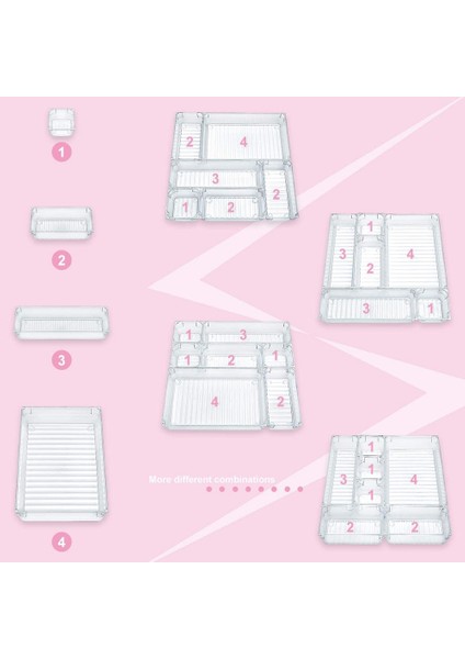 21 Adet Çekmece Depolama Sistemi Çok Boyutlu Çekmece Yöneticisi Şeffaf Makyaj Depolama Çekmecesi Ofis Bilgisayar Masaüstü Için (Yurt Dışından) indirimleri