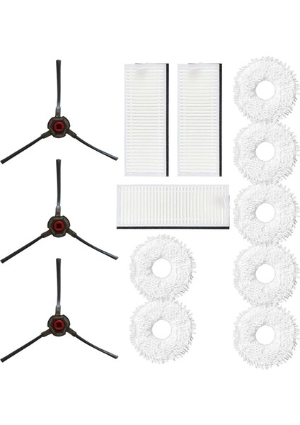 13PCS/SET Filter Mop Cloth Side Brush For Mop Station Self-Cleaning Robot Cleaning Pad Accessories (Yurt Dışından)