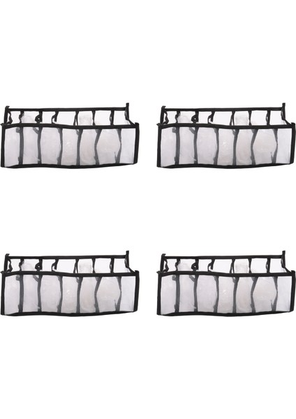 4pcs Wardrobe Storage Organiser, Jeans Compartment Storage Box Closet, Foldable Drawer Clothes Organizer Mesh ,black (Yurt Dışından)