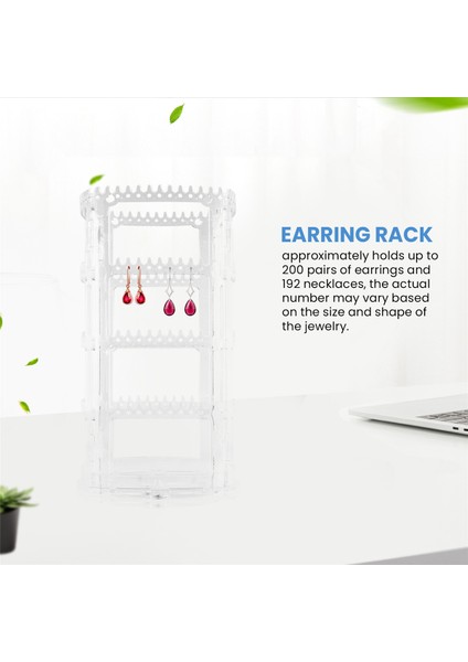 360 Rotating Earring Holder Stand Clear Earrings Organizer, Acrylic Jewelry Storage Display Rack For Earrings Bracelets (Yurt Dışından) indirimleri