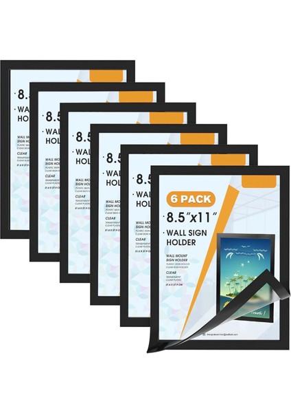 Sign Holder 8.5 x 11 Wall Mount, Magnetic Clear Plastic Sign Holders, Display In Portrait Or Landscape Format (Yurt Dışından)