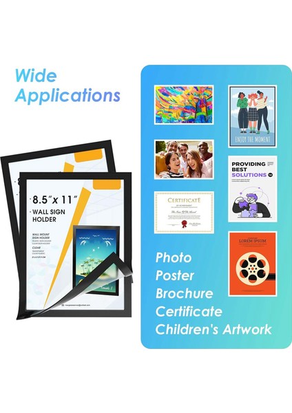 Sign Holder 8.5 x 11 Wall Mount, Magnetic Clear Plastic Sign Holders, Display In Portrait Or Landscape Format (Yurt Dışından) fiyatları