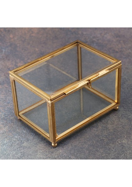 6x Geometrik Cam Tarzı Mücevher Kutusu Masa Konteyner Takı Hatıra Ev Dekorasyonu Göstermek Için (Yurt Dışından)