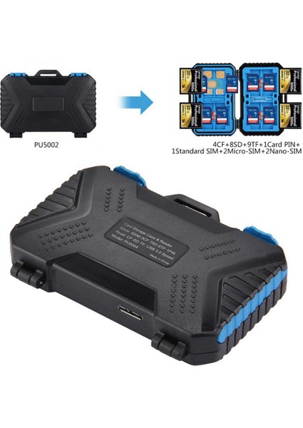 Hafıza Kartı Kasa Tutucu 27'si 1 Arada Su Geçirmez Saklama Kutusu Koruyucusu Için 4cf+ 8sd+9tf+1card Pın +1sım +2micro-Sım +2nano-Sım (Yurt Dışından)