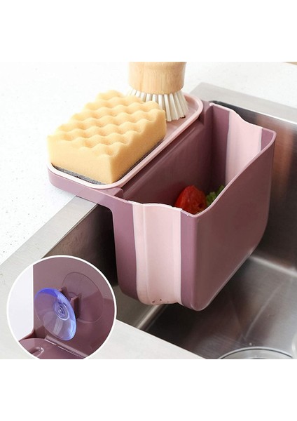 Lavabo Tahliye Sepeti, Lavabo Sünger Tutucu, Lavabo Çöp Tutucu Lavabo Tarafı Depolama Süzgeç Süzgeç Sepeti Lavabo Mavi (Yurt Dışından)