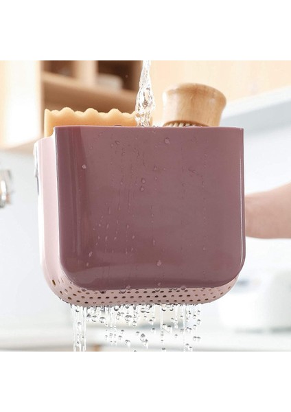 Lavabo Tahliye Sepeti, Lavabo Sünger Tutucu, Lavabo Çöp Tutucu Lavabo Tarafı Depolama Süzgeç Süzgeç Sepeti Lavabo Mavi (Yurt Dışından)
