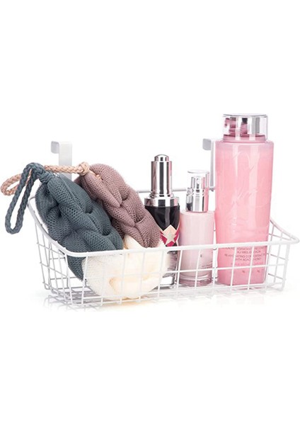 2x Kanca Izgaralı Sepet Saklama Sepeti, Kapının Arkasına Veya Korkuluk Üzerine Asın, Dolap Kapısının Üzeri, Beyaz (Yurt Dışından) fiyatları